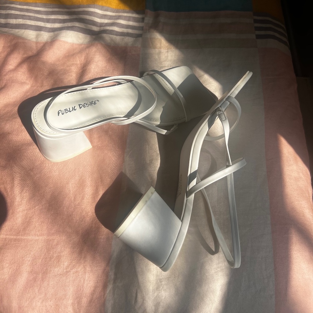 Brand new asos white block heel sandals